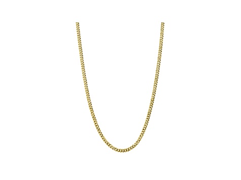 10k Yellow Gold 5.75mm Flat Beveled Curb Chain 24 inches