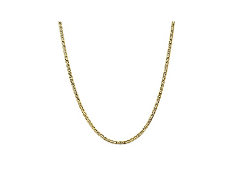 10k Yellow Gold 3mm Concave Mariner Chain 24 inch