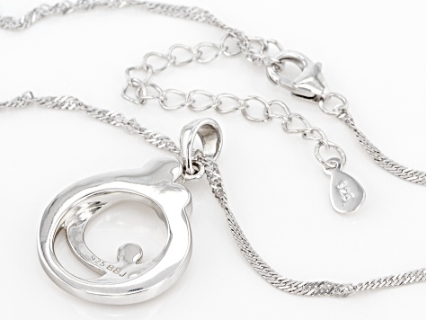 Rhodium Over Sterling Silver Family Pendant With Chain