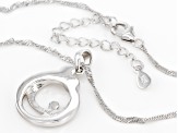 Rhodium Over Sterling Silver Family Pendant With Chain