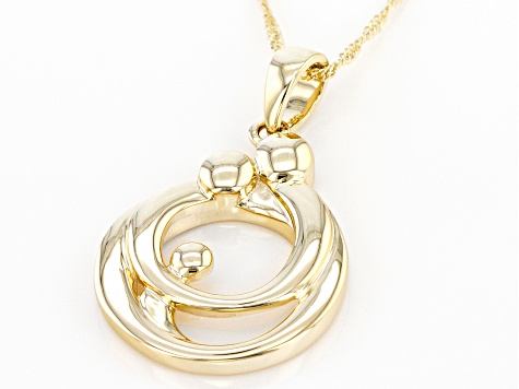 10k Yellow Gold Family Pendant With Chain