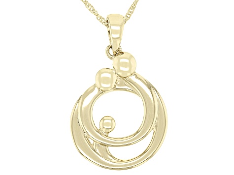 14k Yellow Gold Family Pendant With Chain