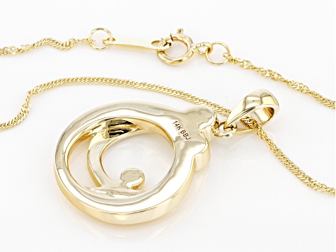 14k Yellow Gold Family Pendant With Chain