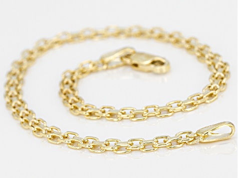 10k Yellow Gold Bismark Bracelet 7.5 inch 3mm