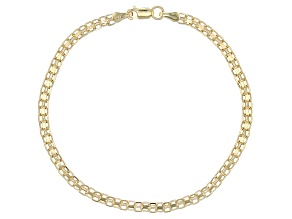10k Yellow Gold Hollow Bismark Bracelet 8 inch 3mm