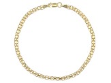 10k Yellow Gold Hollow Bismark Bracelet 8 inch 3mm
