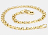 10k Yellow Gold Hollow Bismark Bracelet 8 inch 3mm
