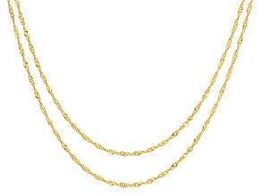 10k Yellow Gold Singapore Link Chain Set Of 2
