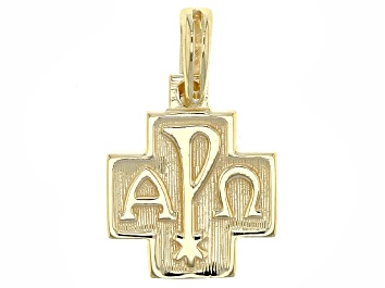 Picture of 10k Yellow Gold Alpha And Omega Cross Pendant