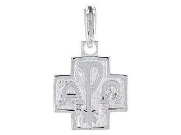 Picture of 10k White Gold Alpha And Omega Cross Pendant