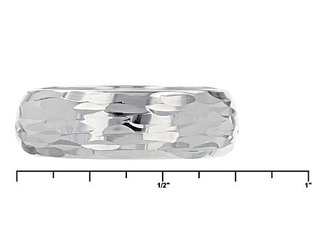 10k White Gold Diamond-Cut Band Ring
