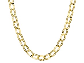 10k Yellow Gold Hollow Curb Link Necklace 22 inch