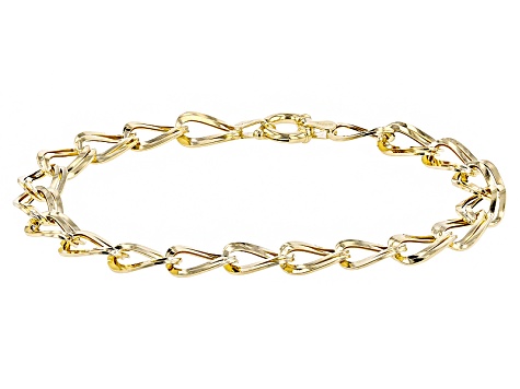 10k Yellow Gold Large Hollow Cuban Link Bracelet 2.5 Ctw CZ