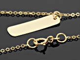 10k Yellow Gold Faith Script Bar Necklace 20 inch