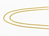 10k Yellow Gold Hollow Curb Link Necklace Set Of Two 18 & 22 inch