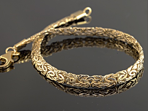 10k Yellow Gold Hollow Diamond Cut Byzantine Link Bracelet 7 5 Inch 10k Yellow Gold Hollow Diamond Cut Byzantine Link Bracelet 7 5 Inch