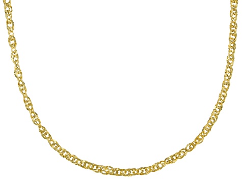 10k Yellow Gold Diamond Cut 1.8MM Double Torchon Link 18 Inch Chain ...