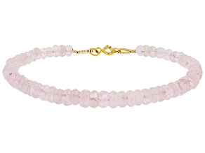 Pink Cor-De-Rosa Morganite(TM) 14k Yellow Gold Beaded Bracelet