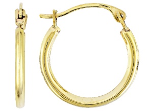 10k Yellow Gold Tube Hoop Earrings 1.5mm Gauge