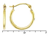 10k Yellow Gold Tube Hoop Earrings 1.5mm Gauge