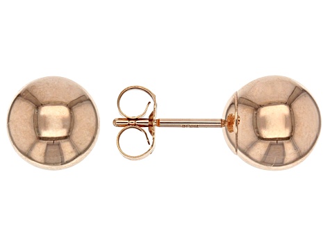 14k Rose Gold Ball Stud Earrings 8mm Docs679 Jtv 14k Rose Gold Ball Stud Earrings 8mm