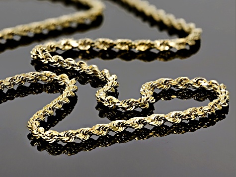 14K Yellow Gold 2MM Rope Chain 18 Inch - DOCT064A | JTV.com