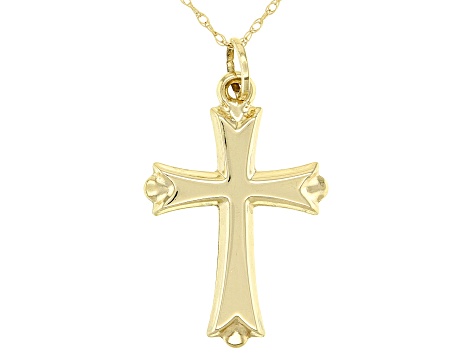 14k Yellow Gold Cross Pendant With Cable Link Chain 18 Inch Doct76 Jtv Com - 14k Yellow Gold Cross Pendant 14k Yellow Gold Cross Pendant With Cable Link Chain 18 Inch Doct76 Jtv Com - 14k Yellow Gold Cross Pendant