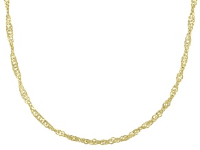14K Yellow Gold Singapore Chain Necklace 18 Inch