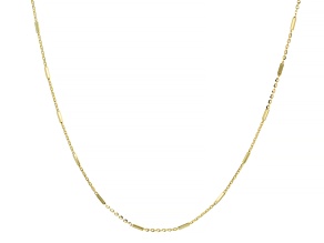 14k Yellow Gold 0.7mm Rolo Station 18" Necklace