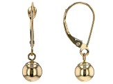 14K Yellow Gold Dangle Bead Earrings