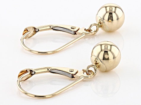 14K Yellow Gold Dangle Bead Earrings