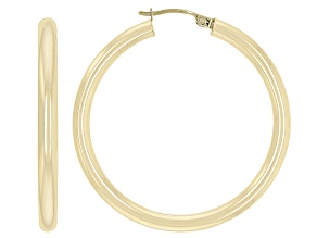 14K Yellow Gold 3.5mm Polished Hoop Earrings