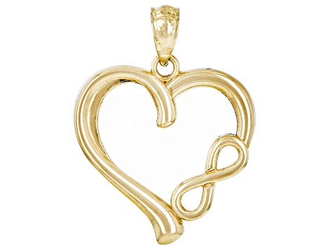 14K Yellow Gold Infinity Heart Pendant DOM428 JTV