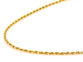 14k Yellow Gold 1mm 16 Inch Solid Rope Chain