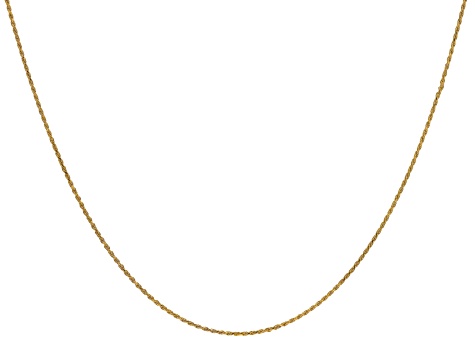 14k Yellow Gold 1mm 18 Inch Rope Chain