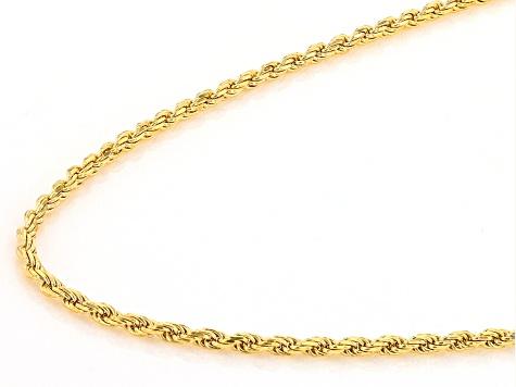 14k Yellow Gold 1mm 18 Inch Solid Rope Chain