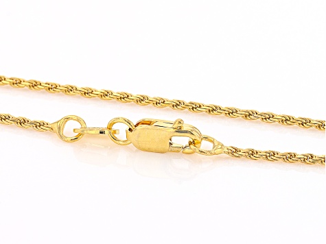 14k Yellow Gold 1mm 18 Inch Solid Rope Chain
