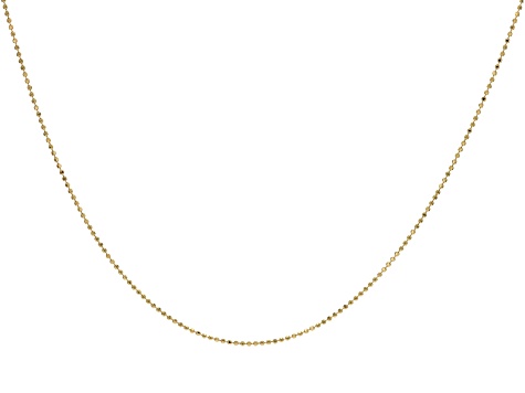 14k Yellow Gold 1mm Diamond-Cut Bead 20 Inch Chain
