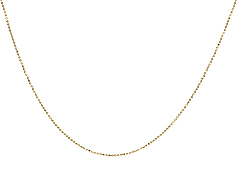 14k Yellow Gold 1mm Diamond-Cut Bead 20 Inch Chain