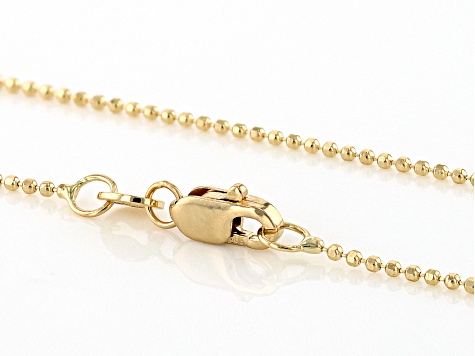 14k Yellow Gold 1mm Diamond-Cut Bead 20 Inch Chain