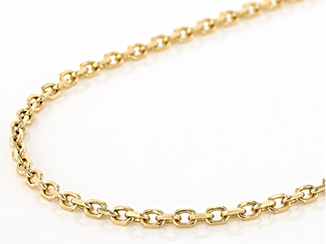 14k Yellow Gold 2.2mm Diamond-Cut Solid Cable 18 Inch Chain