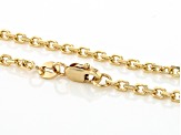 14k Yellow Gold 2.2mm Diamond-Cut Solid Cable 20 Inch Chain