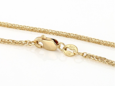 14k Yellow Gold 1.3mm Diamond-Cut Wheat 22 Inch Chain