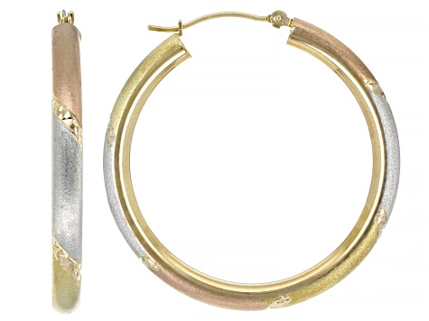 3 tone deals gold hoop earrings