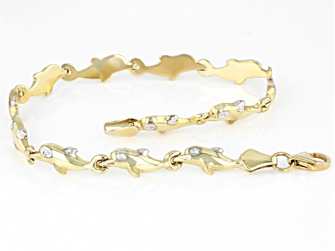 10k Yellow Gold Dolphin Bracelet