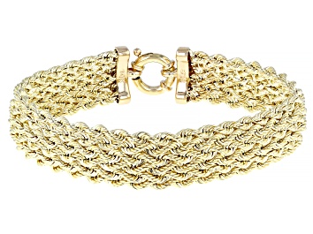 Picture of 10k Yellow Gold 13mm Woven Link Bracelet