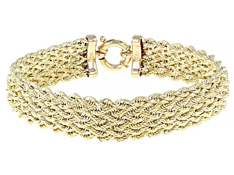 10k Yellow Gold 13mm Woven Link Bracelet - DOM532 | JTV.com
