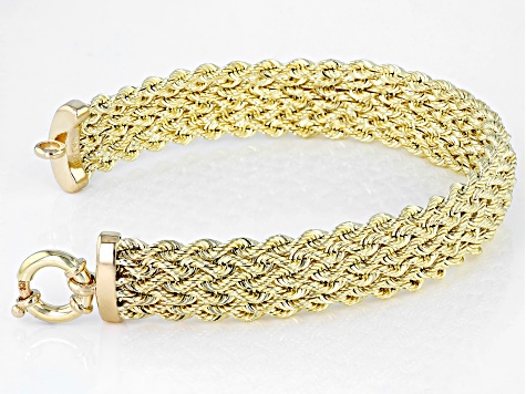 10k Yellow Gold 13mm Woven Link Bracelet