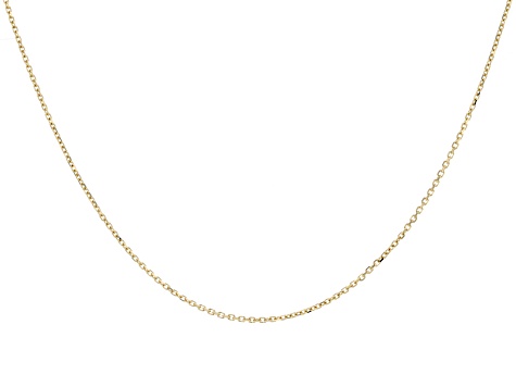 14k Yellow Gold 1.2mm Solid Diamond-Cut Cable 18 Inch Chain