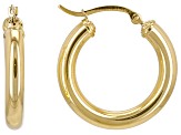 14k Yellow Gold 1" Hoop Earrings